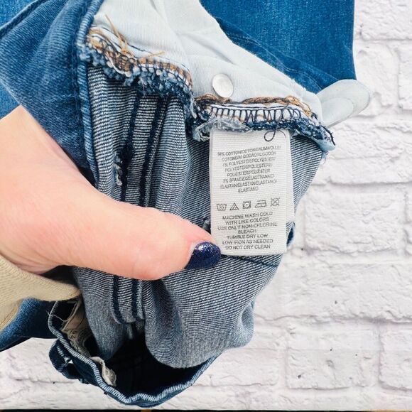 Free People Jeans Women's Size 29 Blue High Rise Stretch Destroyed Skinny - Picture 4 of 10